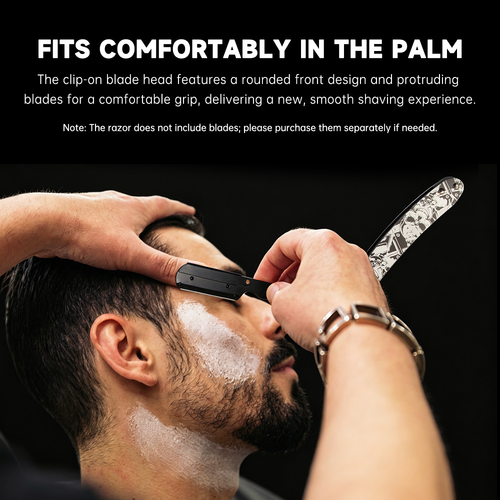 빈티지 해골 아트 프린트 손잡이가 있는 구식 면도기,  - Men'S Grooming Eyebrow Trimming 리뷰 및 가격