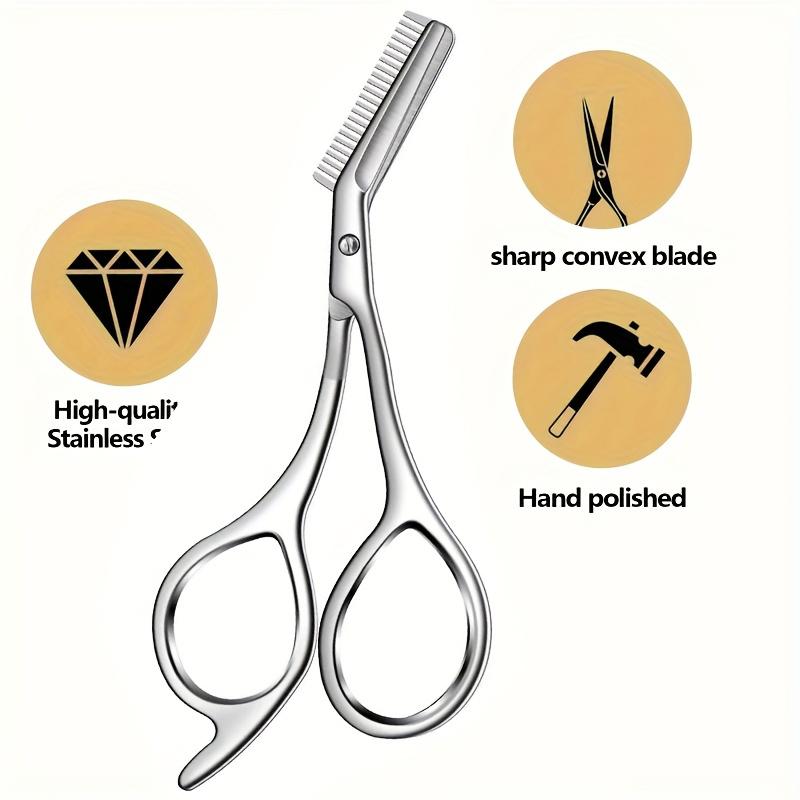 여성용 빗이 달린 스테인레스 스틸 눈썹 가위 남성용 얼 - Men'S Grooming Eyebrow Trimming 리뷰 및 가격